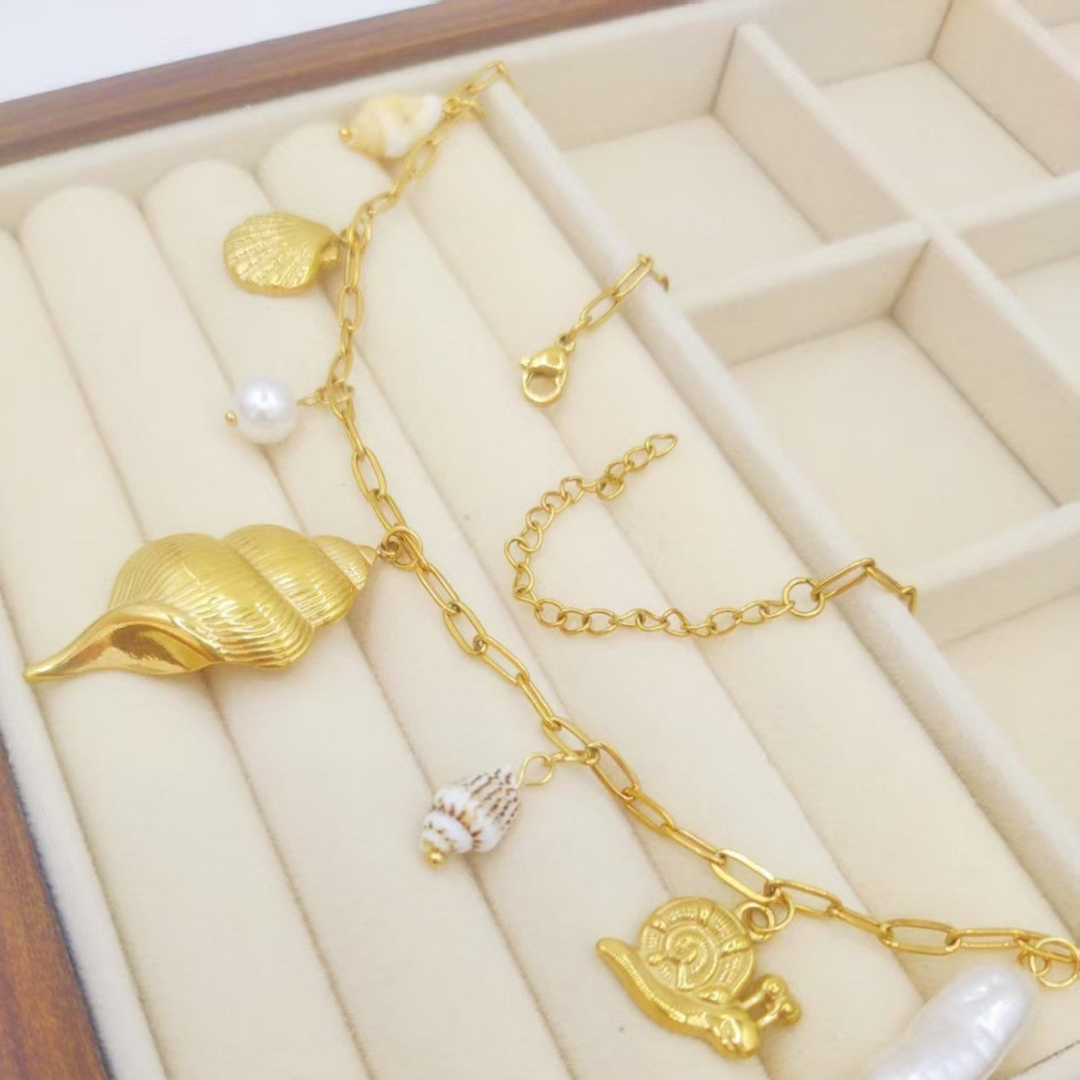 Ocean Series Starfish Shell Freshwater Pearl Pendant