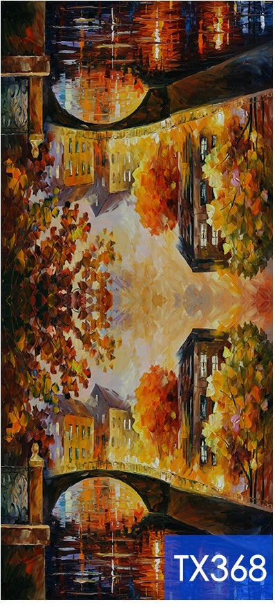 Tassel Digital Printing Scarf Cashmere Oil Painting Shawl
