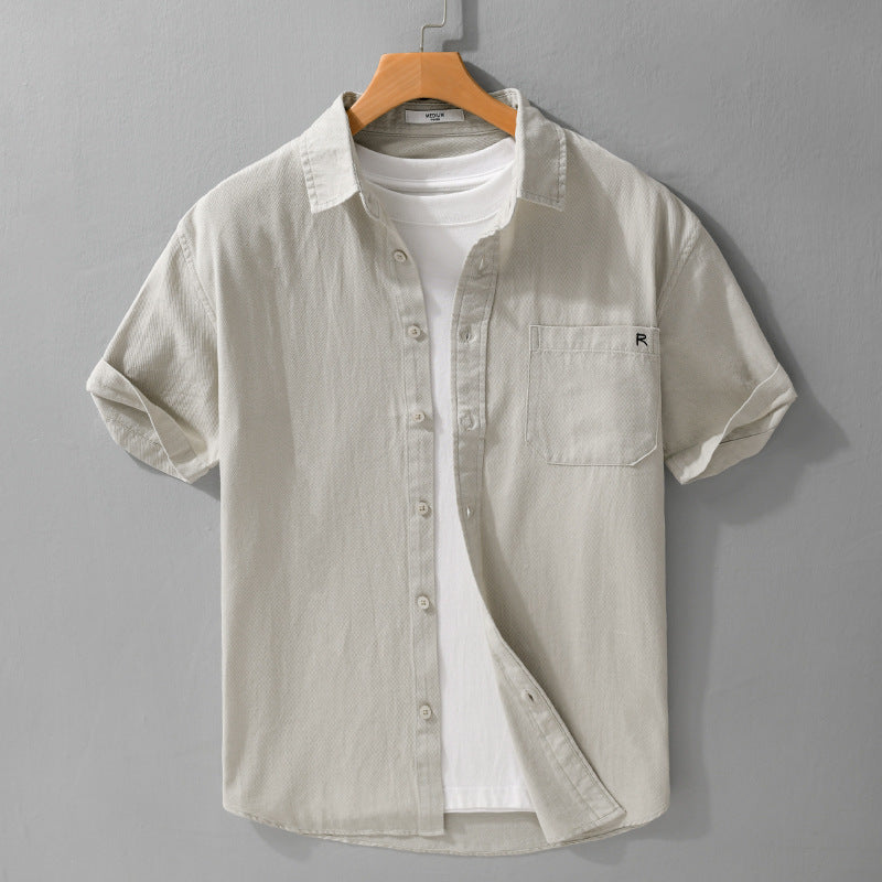 Summer Menswear Simple All-matching Short-sleeved Shirt