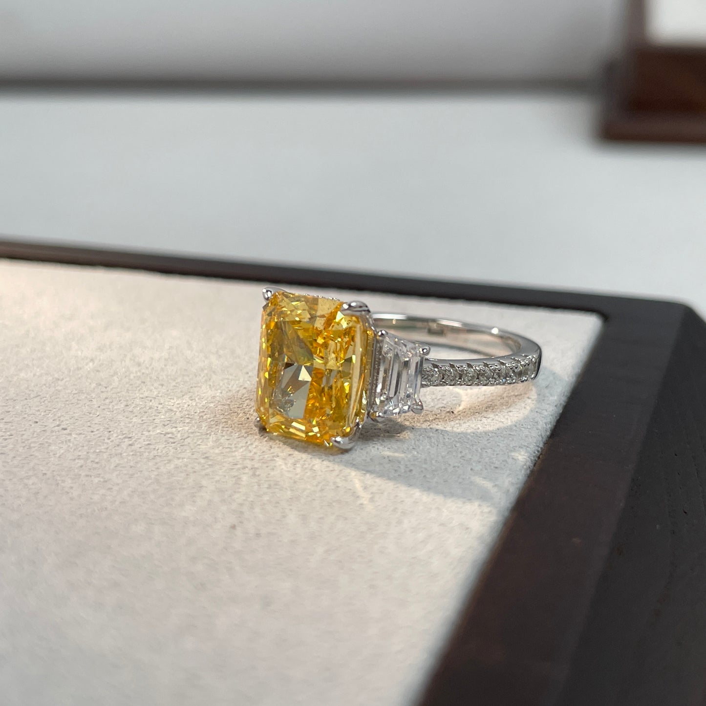 3 Karat Ledean Cut Ring Cultivate High Carbon Diamond S925 Sterling Silver