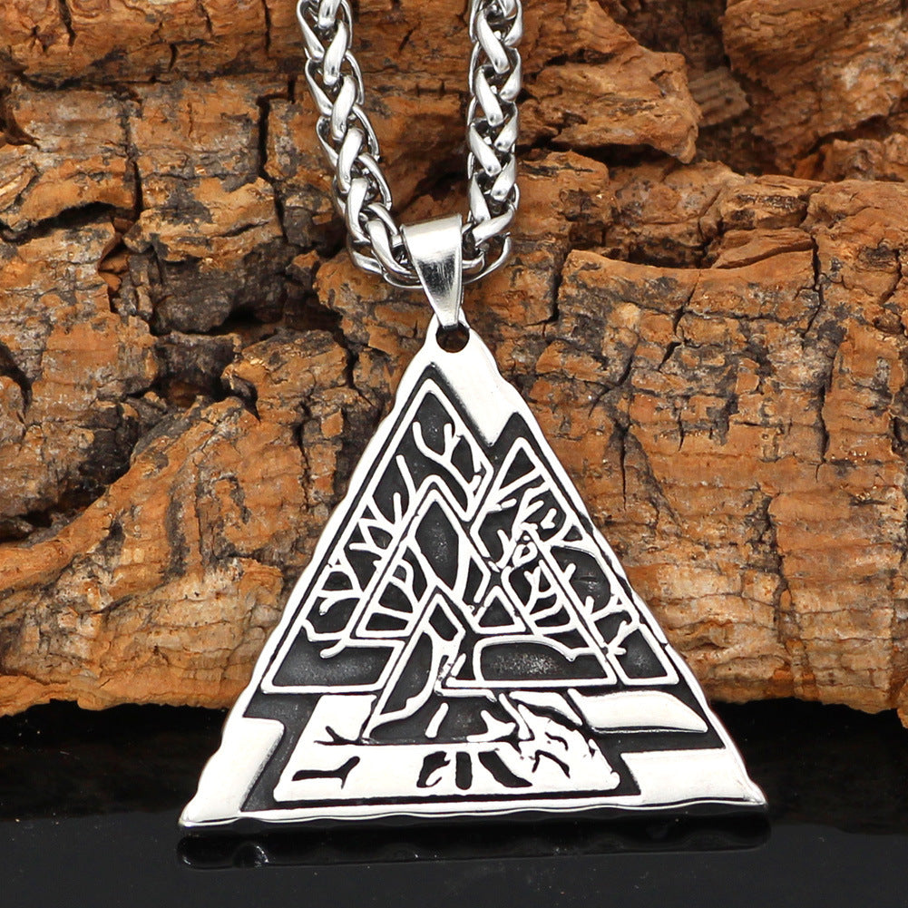 Mens Fashion Stainless Steel Geometric Type Pendant Necklace