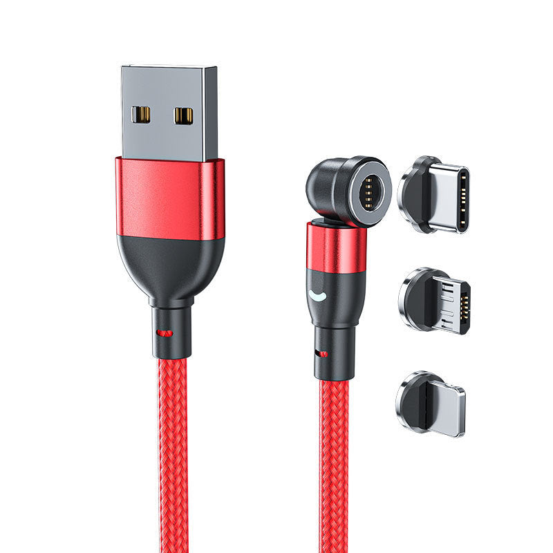 3A Fast Charging Mobile Phone Black Technology Magnetic Data Cable Three-in-one