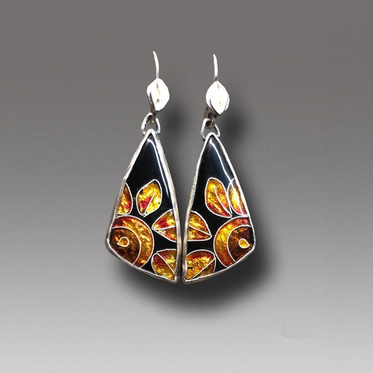 Crystal Clear Enamel Triangle Shiny Colorful Sexy Earrings