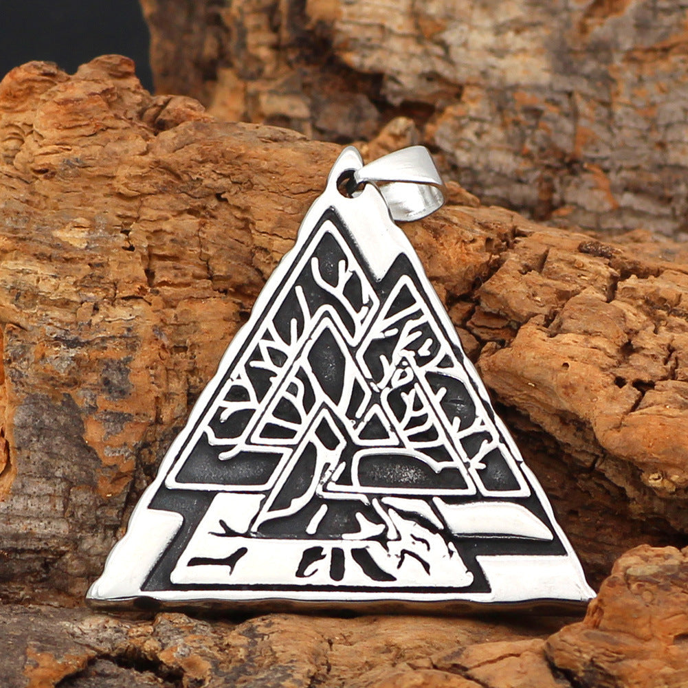 Mens Fashion Stainless Steel Geometric Type Pendant Necklace