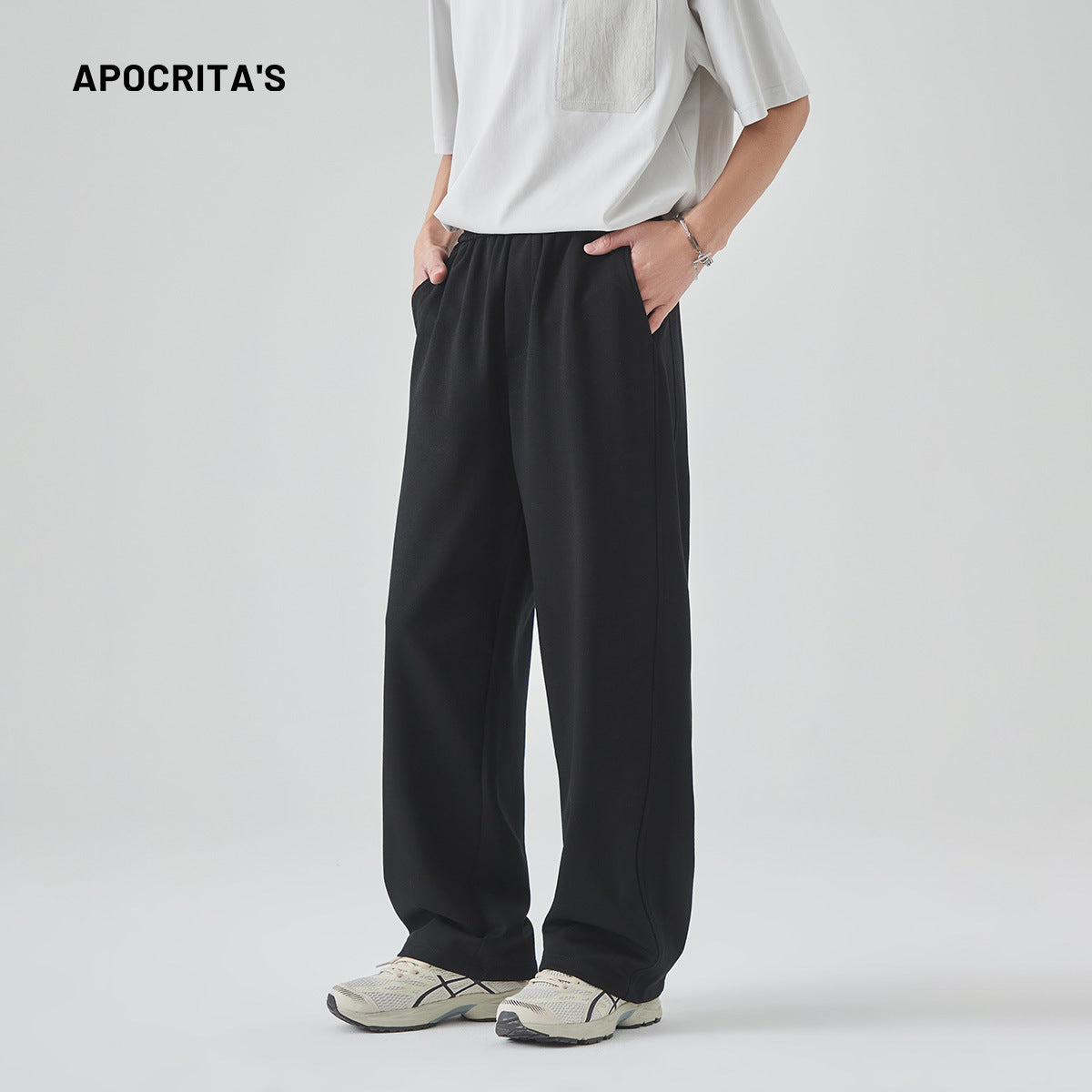 Summer Casual Pants Men's High-grade Loose Straight Lace-up