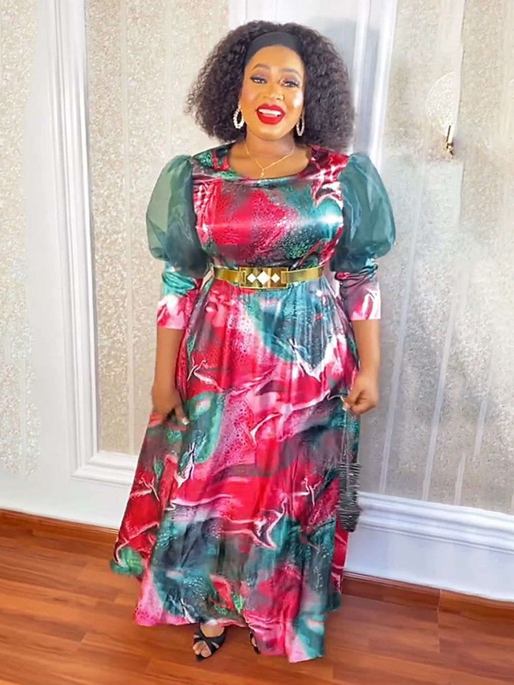 Printed Long Dress Women's Clothing