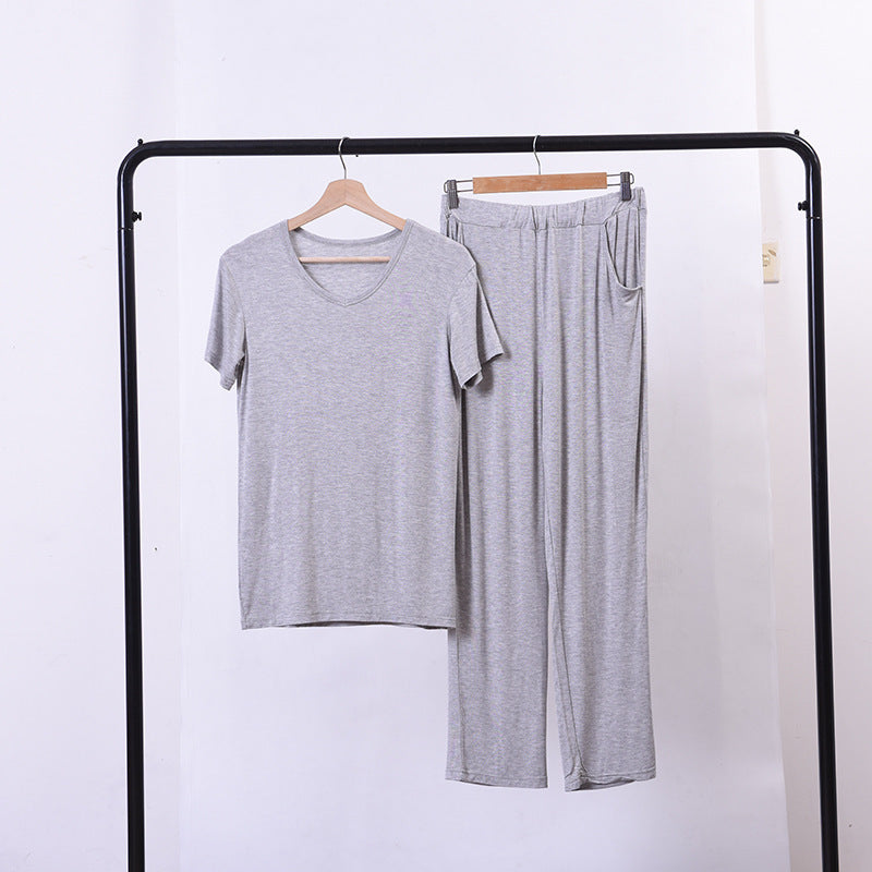 Casual Fashion Men's Short Sleeve Shorts Suit Homewear