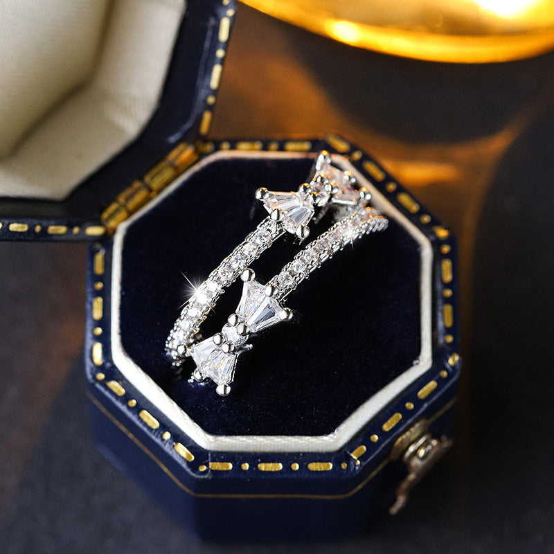 All-matching Graceful Non-fading Light Luxury Ring Female Zircon