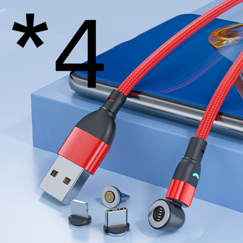 3A Fast Charging Mobile Phone Black Technology Magnetic Data Cable Three-in-one
