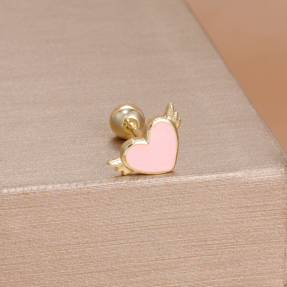 Sweet Cute Cute Girl Love Heart Stud Earrings