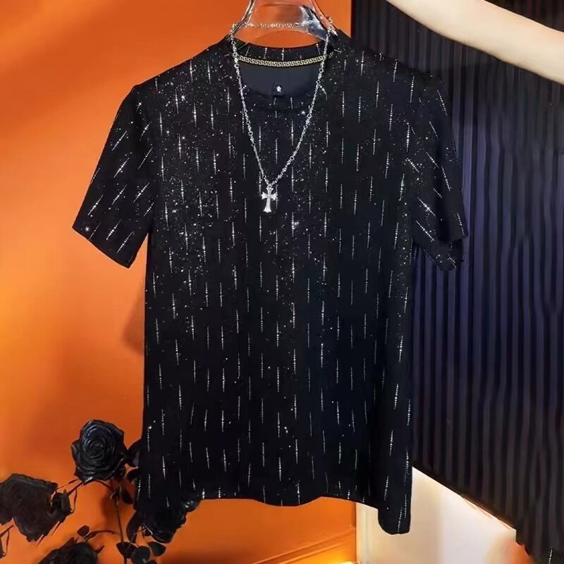 Men's Crew Neck Casual Half Sleeve Short Sleeve T-shirt Starry Top