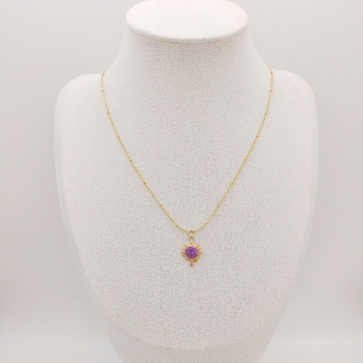Round Copper Micro Rhinestone Necklace For Women