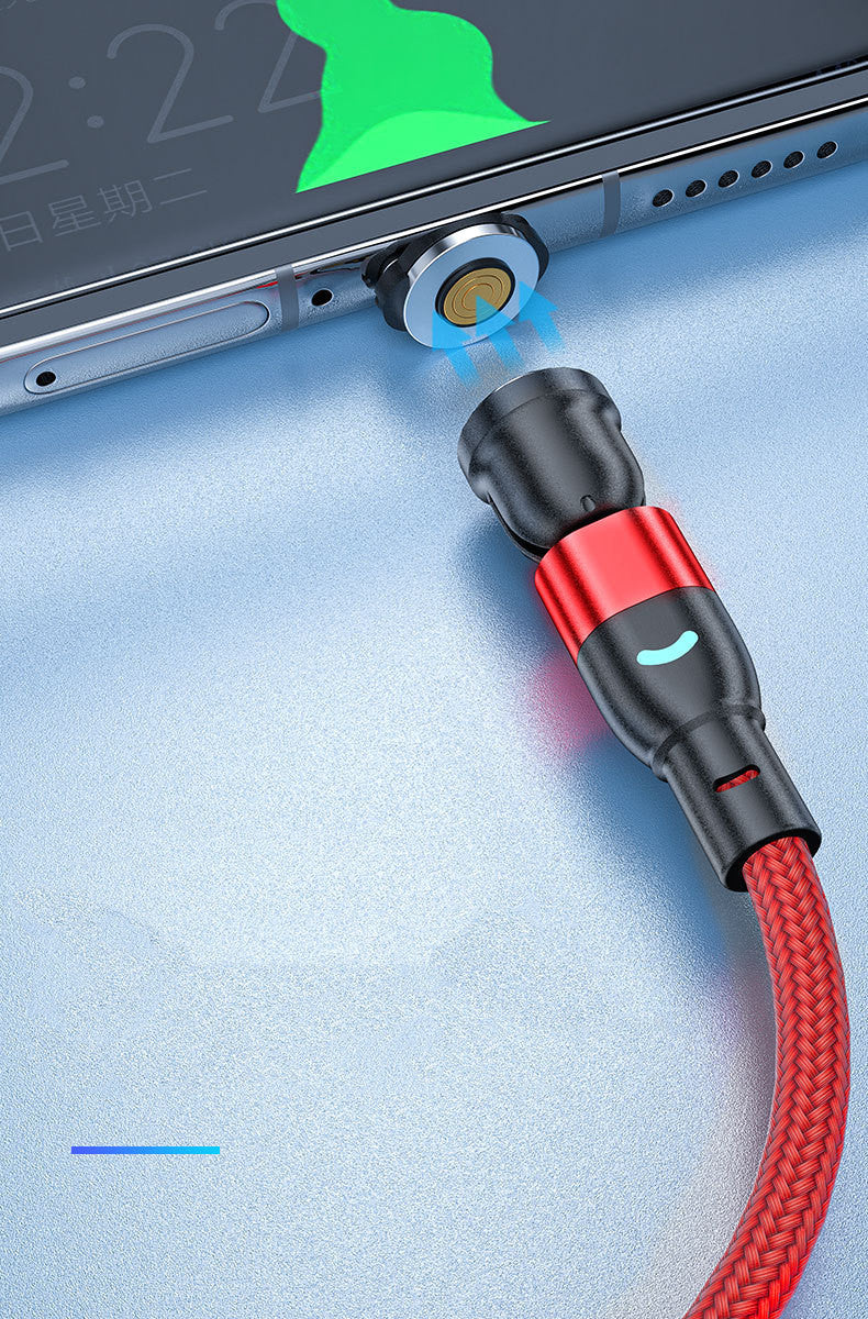 3A Fast Charging Mobile Phone Black Technology Magnetic Data Cable Three-in-one
