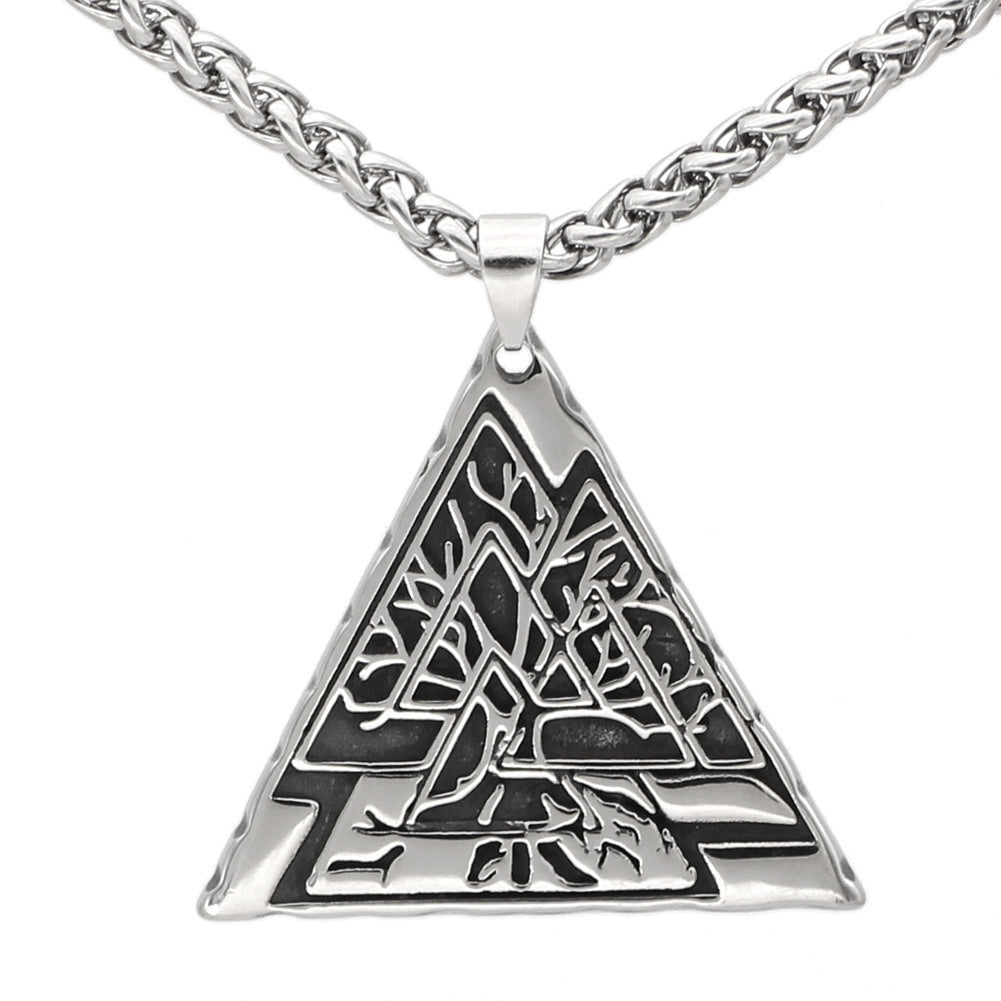 Mens Fashion Stainless Steel Geometric Type Pendant Necklace