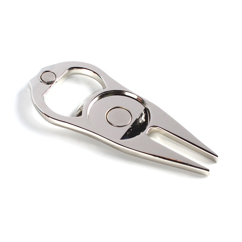 Golf Putting Green Fork Metal Ball Yoke Bottle Opener Ball Marking Turf Tool Gift Black Green