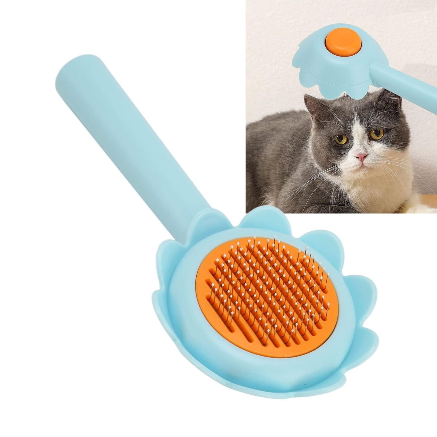 Cat Brush Dog Shedding Brush Flower Shape Stainless Steel Self Cleaning For Dog For Pet Supplies, Cat Grooming Brush, Self Cleaning Slicker Brushes For Dogs Cats Grooming Brush Tool
