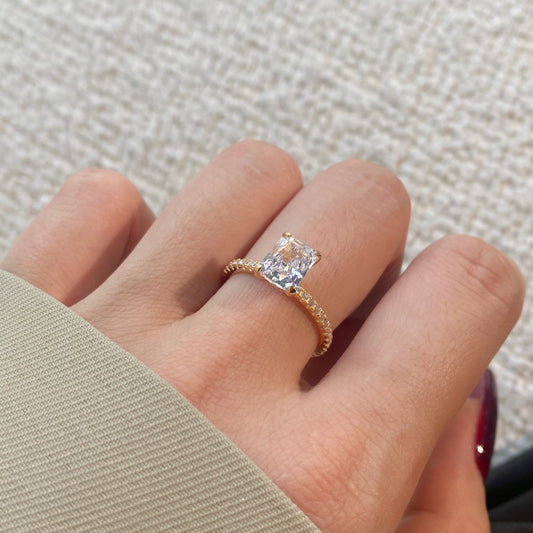 18k Zircon Ring Pure Silver High Carbon Diamond