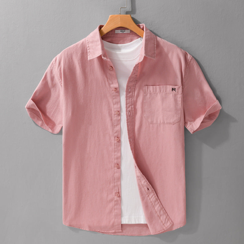 Summer Menswear Simple All-matching Short-sleeved Shirt