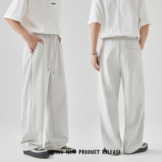 Summer Casual Pants Men's High-grade Loose Straight Lace-up