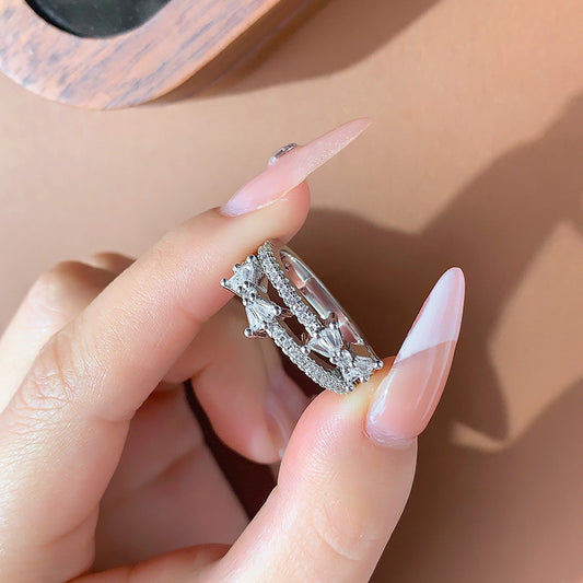 All-matching Graceful Non-fading Light Luxury Ring Female Zircon