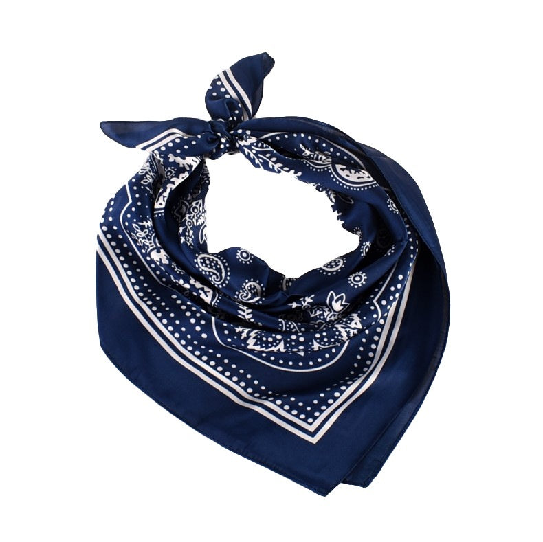 Vintage Paisley Flower Satin Plain Scarf