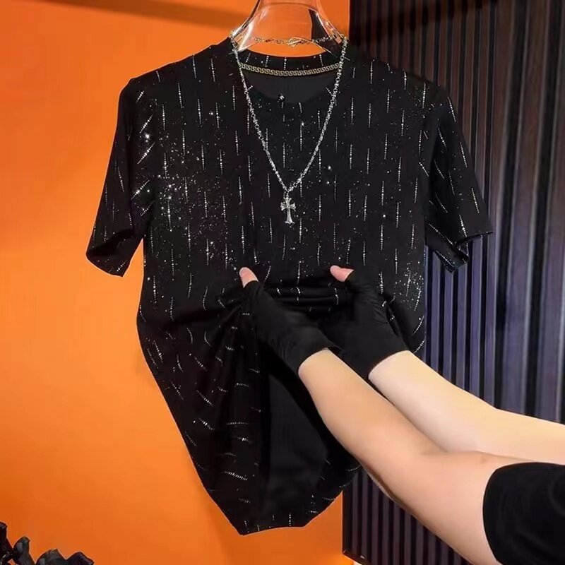 Men's Crew Neck Casual Half Sleeve Short Sleeve T-shirt Starry Top