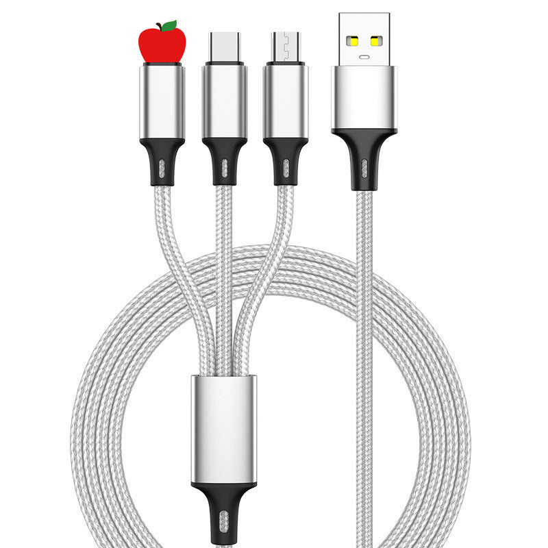 Lengthened 2 3 M Fast Charging Three-in-one Multi-head Charging Cable
