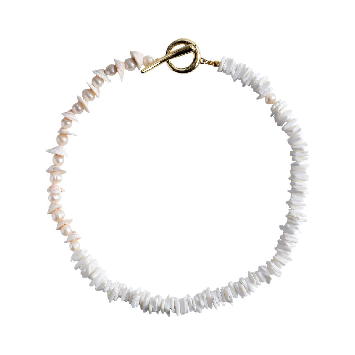 White Shell Holiday Original Niche Beaded Design Simple Necklace