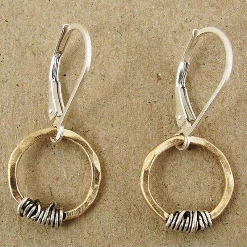 Simple Golden Hoop Hollow Hanging Creative Vintage Earrings