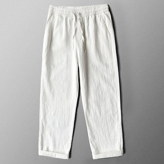 High-end Pure Asian Men's Four Seasons Fleece-lined Lycra Pants