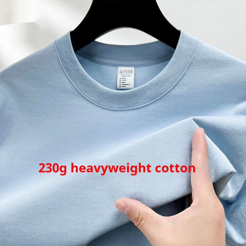 Summer New Drop Shoulder Solid Color Thin Men's T-shirt