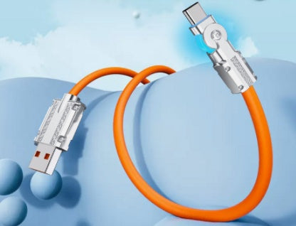 Type-C Super Fast Charging 180Rotary Data Cable