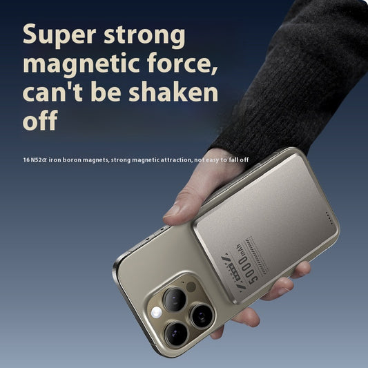 Aluminum Alloy Ultra-thin Double Pop-up Window Creative Magnetic Fast Charging Small Light Power Digital Display Mobile Power Supply