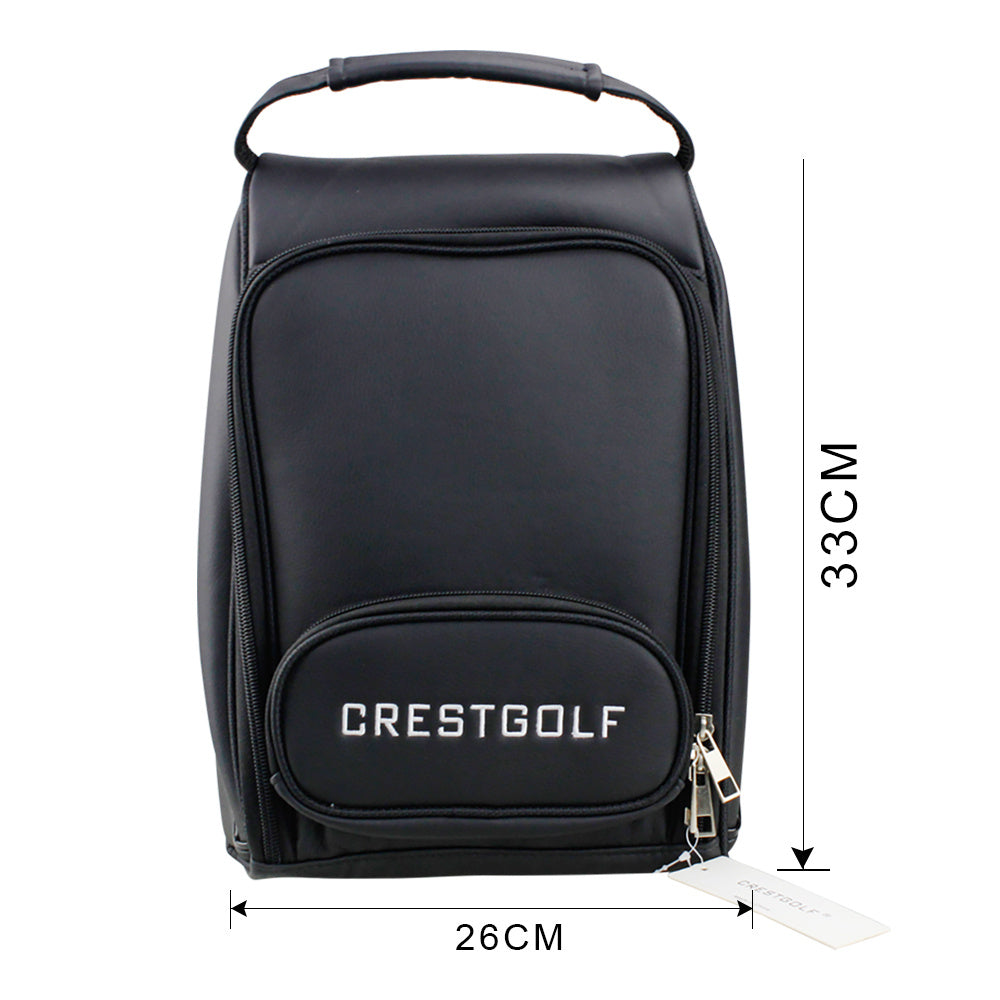 Golf Shoe Bag For Men PU Dust-Proof Storage Organizer Zippered Bag Dust-Proof Storage Organizer For Outdoor Travel Holiday