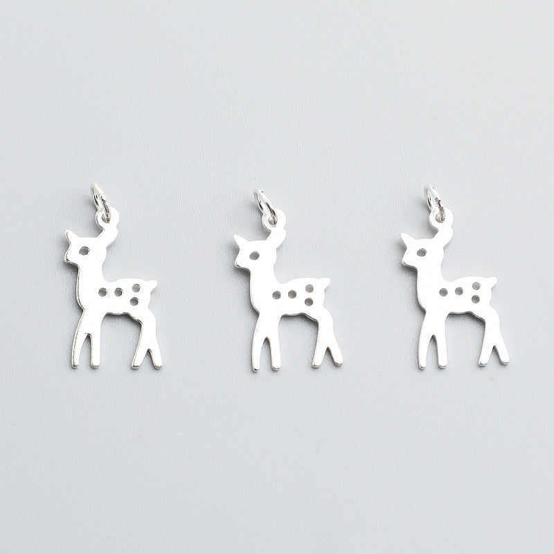Argent Pur Deer Pendant Parts Handmade Decorative Pendant