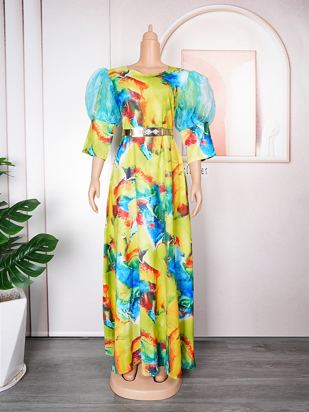 Printed Long Dress Women's Clothing