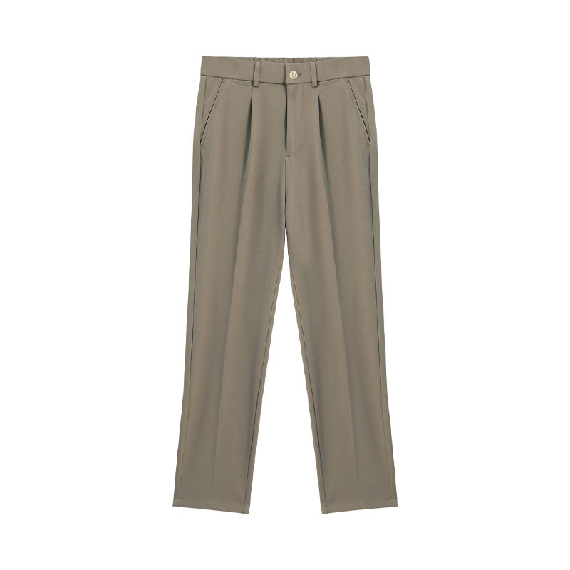 Men's Business Slim-fitting Ankle Length Trousers Anti-wrinkle Straight