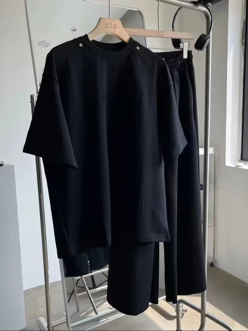 Men's Short-sleeved T-shirt Straight-leg Pants Casual Sports Suit