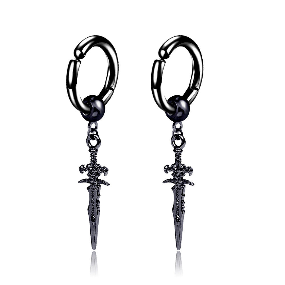 Mens Personalised Vintage Rattle Arrow Earrings