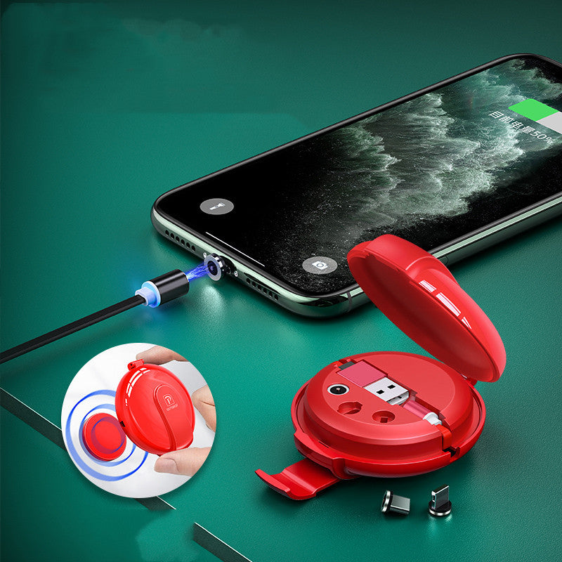 Magnetic Retractable Data Cable Three In One Mobile Phone Charging