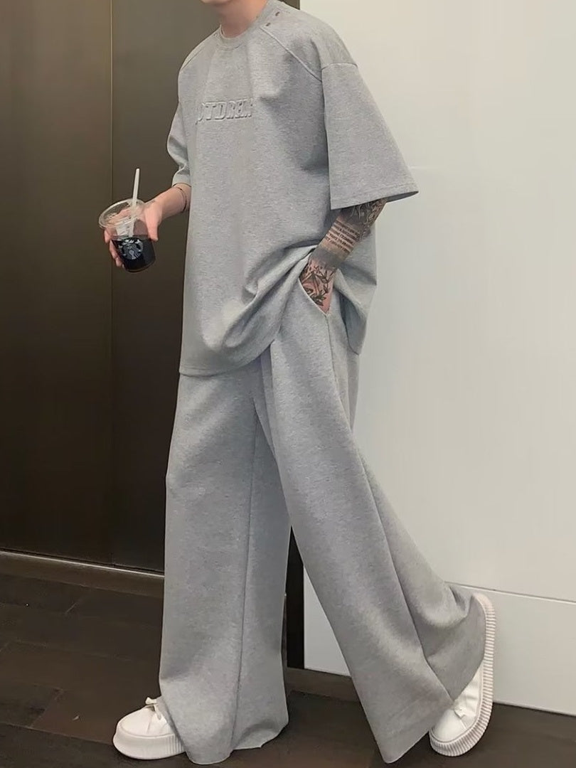 Men's Short-sleeved T-shirt Straight-leg Pants Casual Sports Suit
